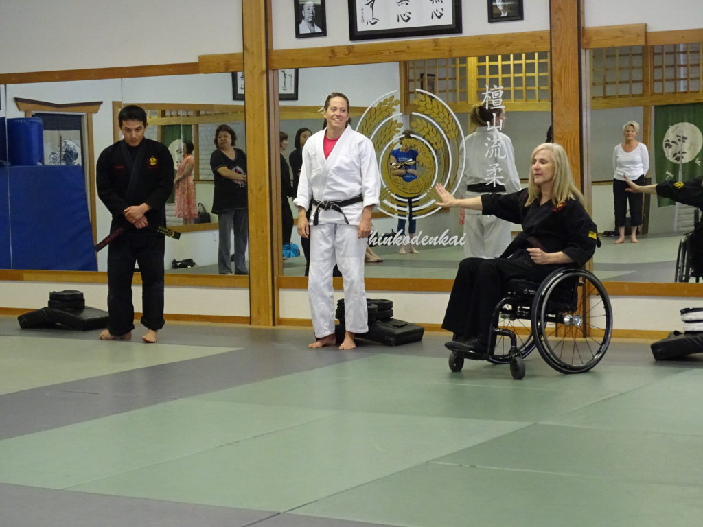 Karen teaching a Realtor self defense class.